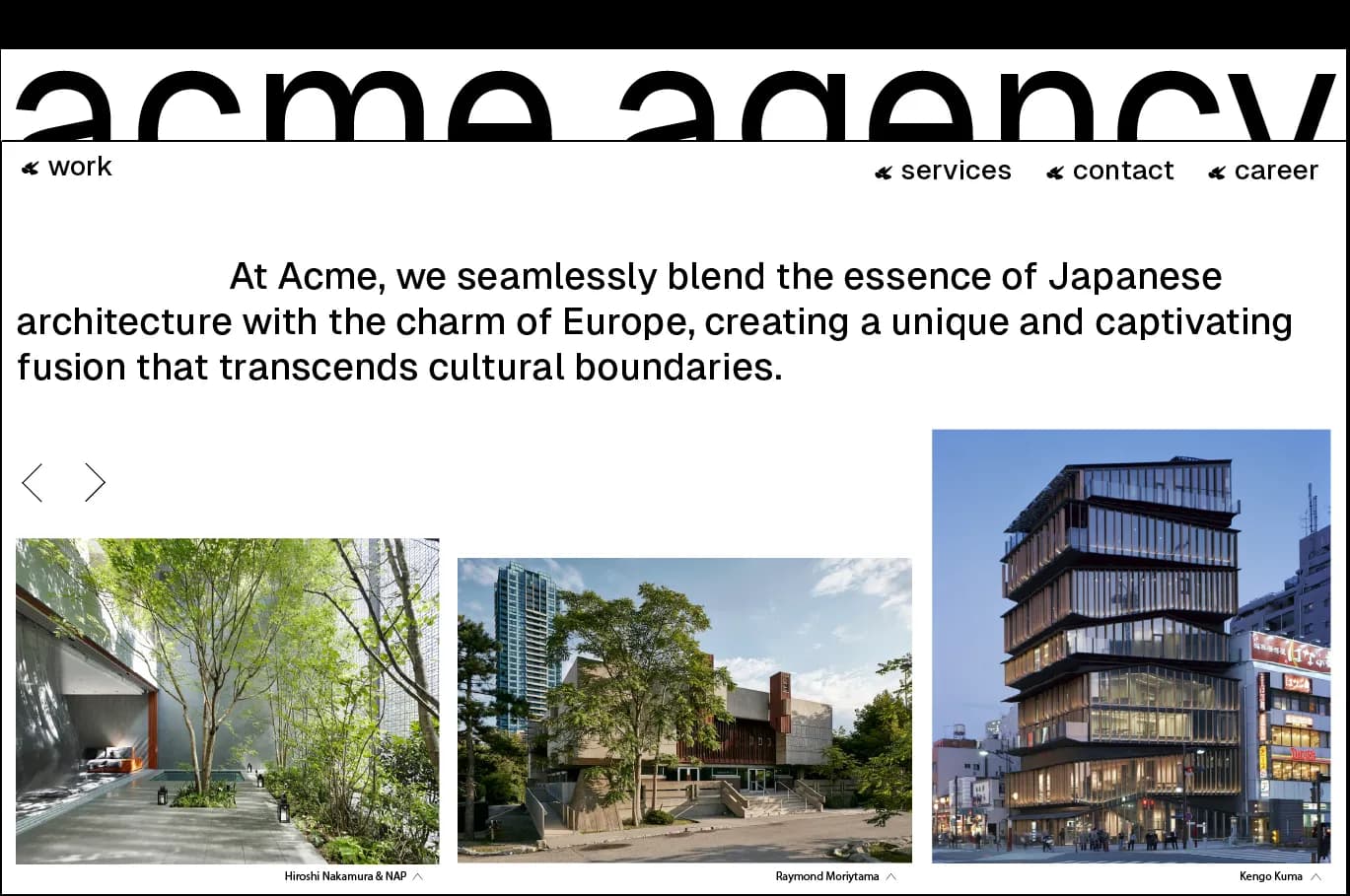 Acme agency landing page