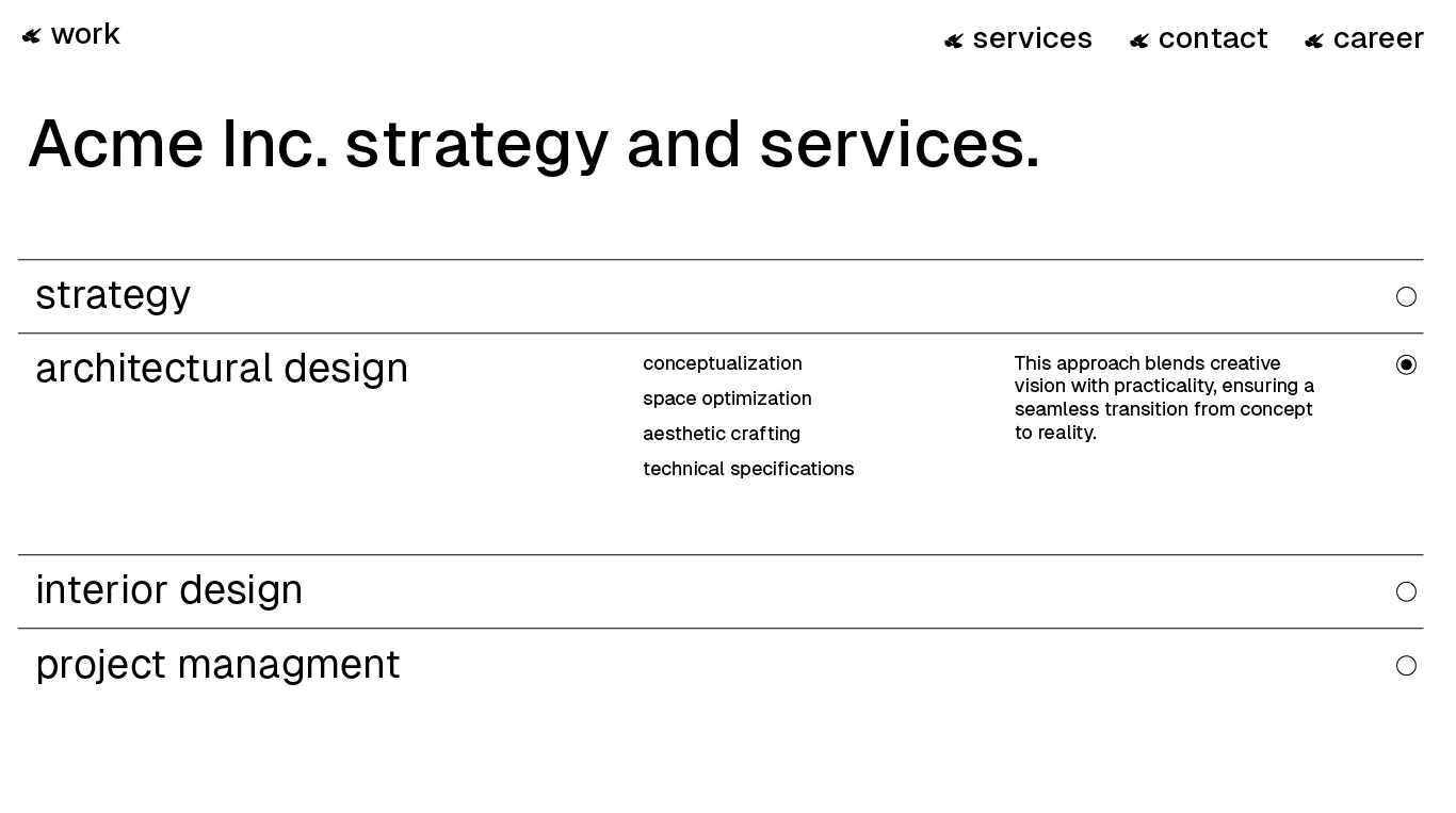 Acme agency work section